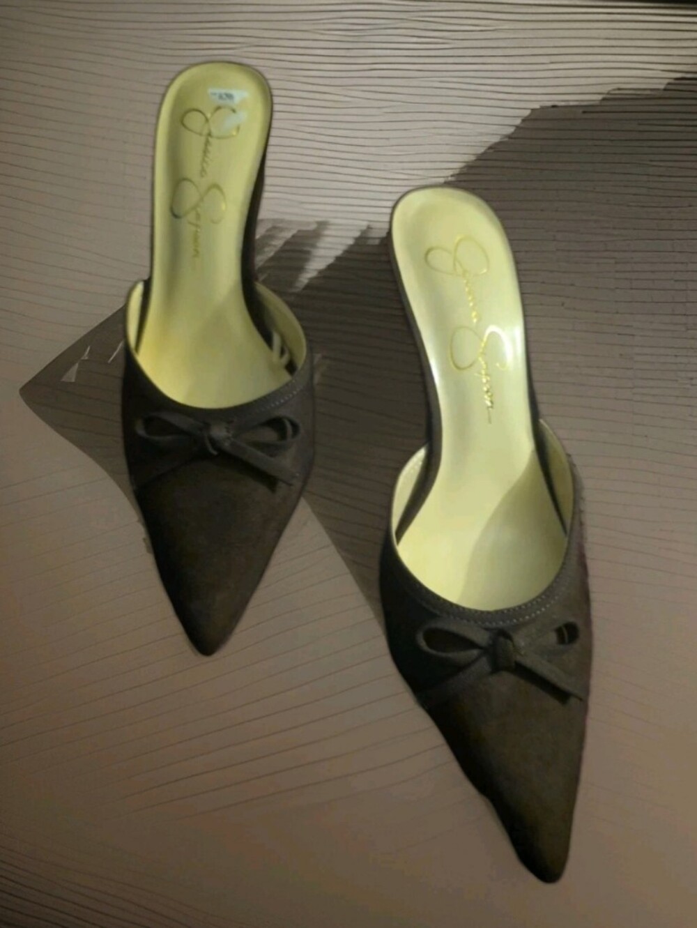 JESSICA SIMPSON Women's Brown Faux Suede Osmund Heels Sz 7.5